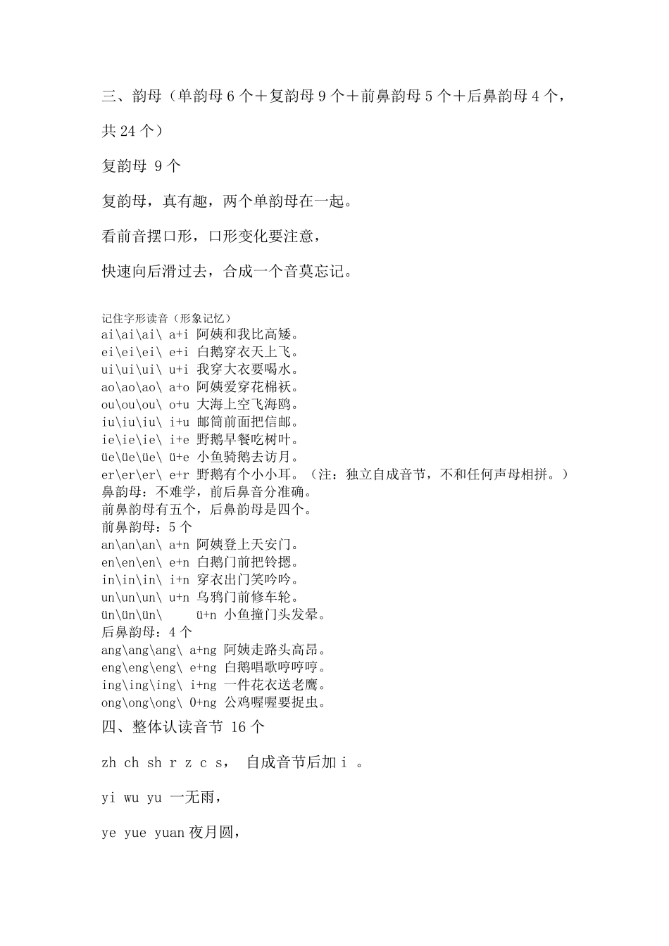 巧记汉语拼音口诀大全_第3页