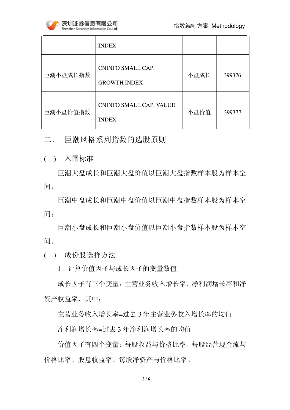 巨潮风格系列指数编制方案_第2页