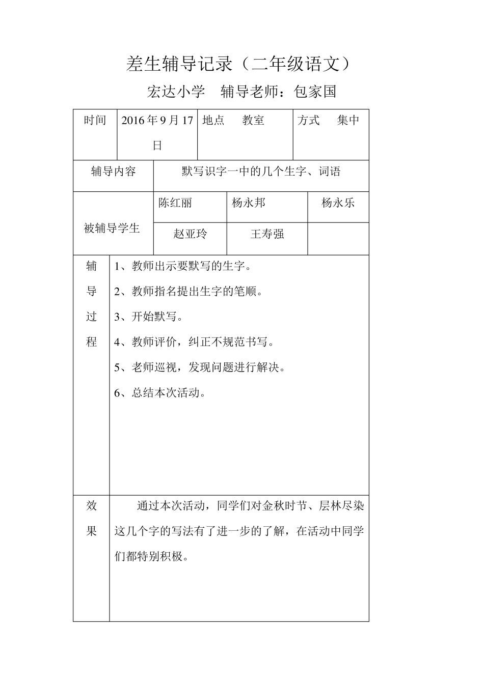 差生辅导记录(半学期)_第1页