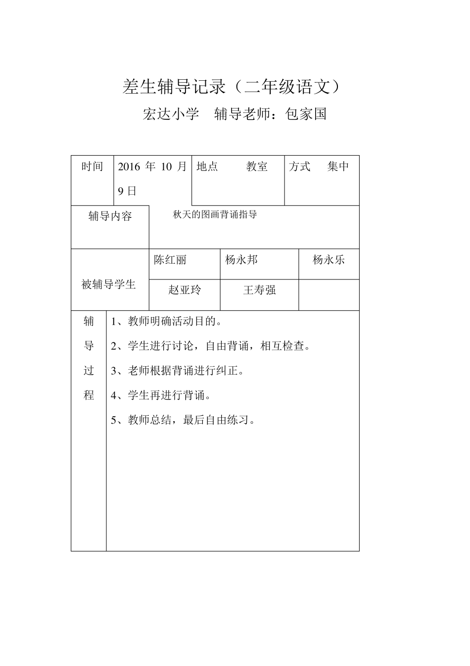 差生辅导记录(半学期)_第2页