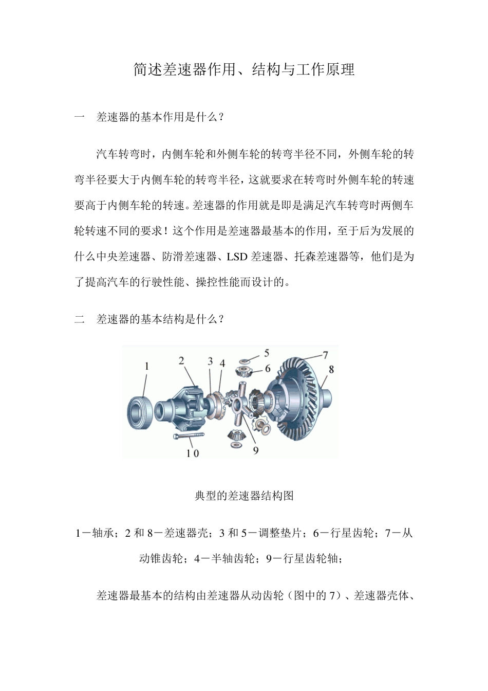 差速器工作原理及图片_第1页