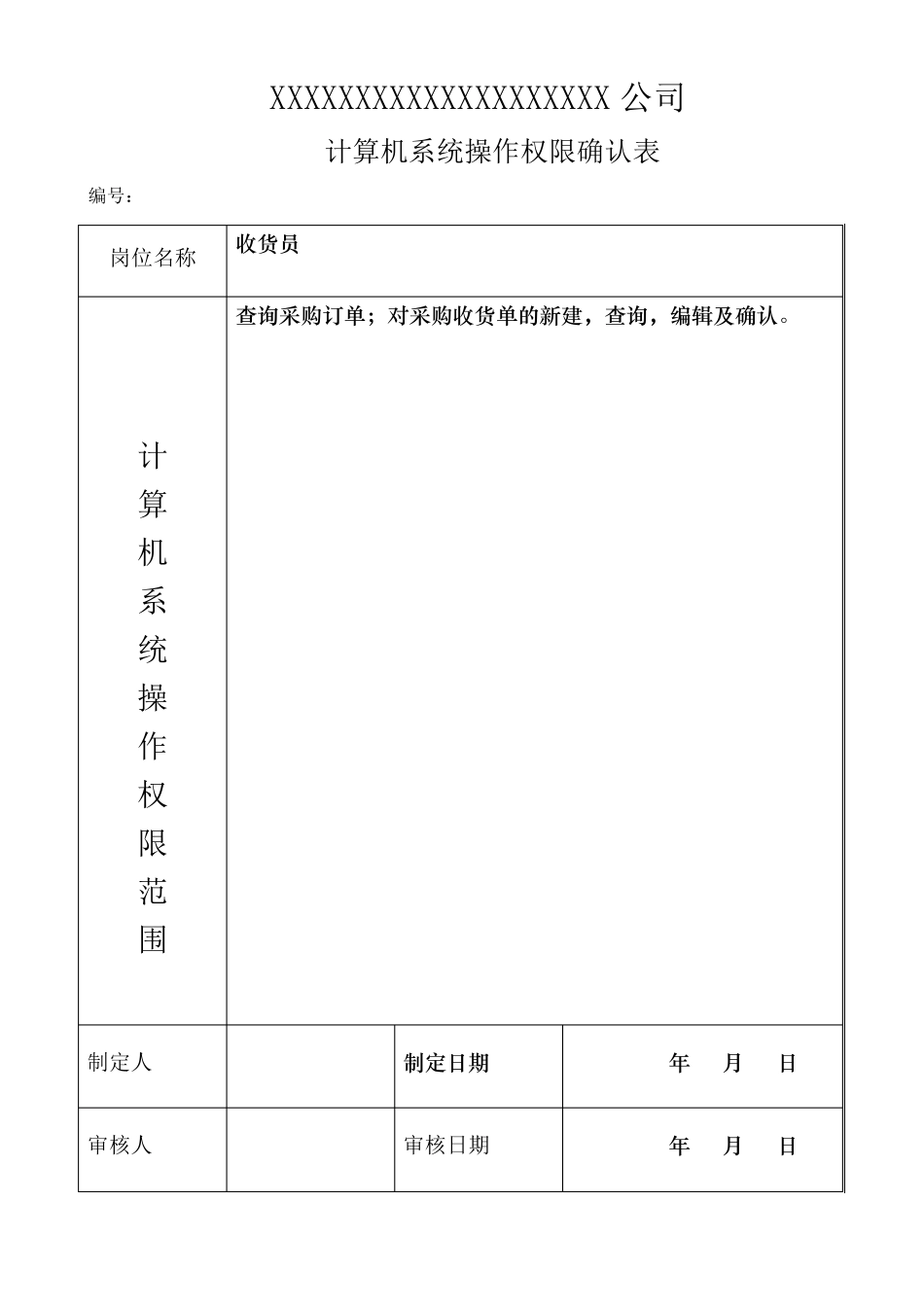 已过GSP认证文件.计算机系统操作权限确认表_第3页