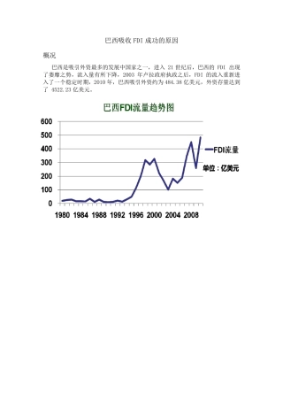 巴西吸收FDI成功的原因