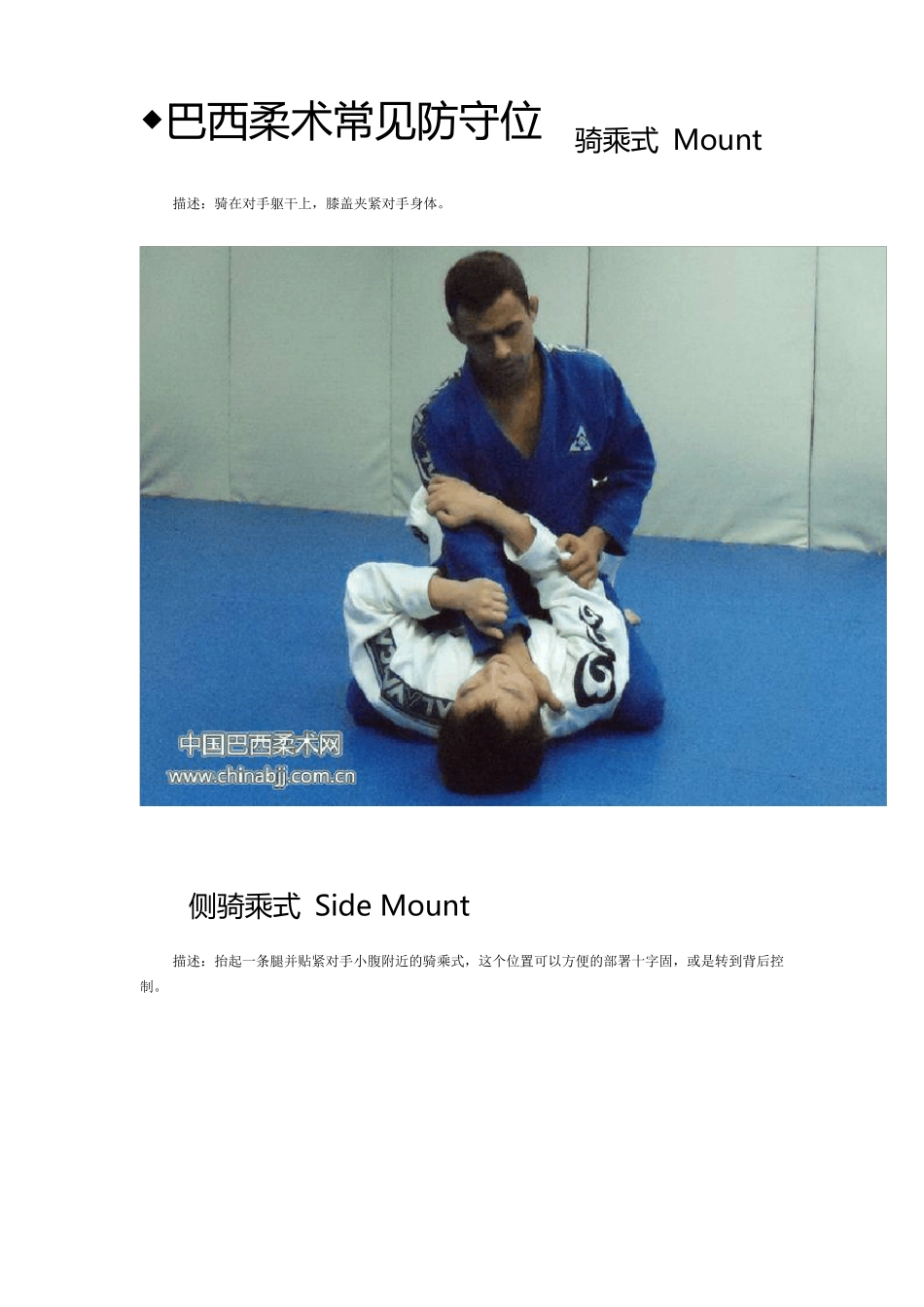 巴西柔术基础动作图文_第1页