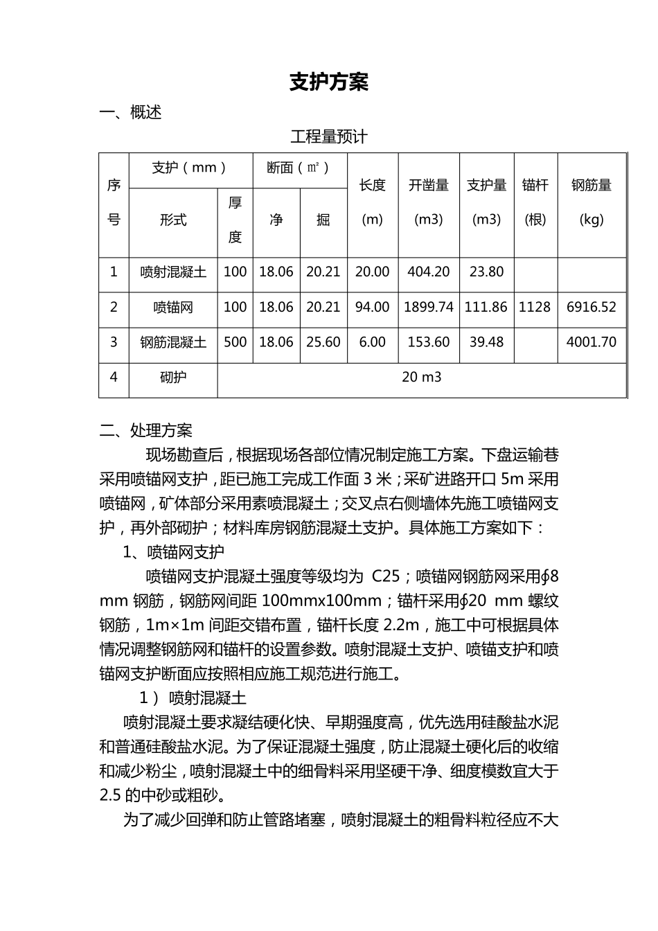 巷道支护方案_第1页