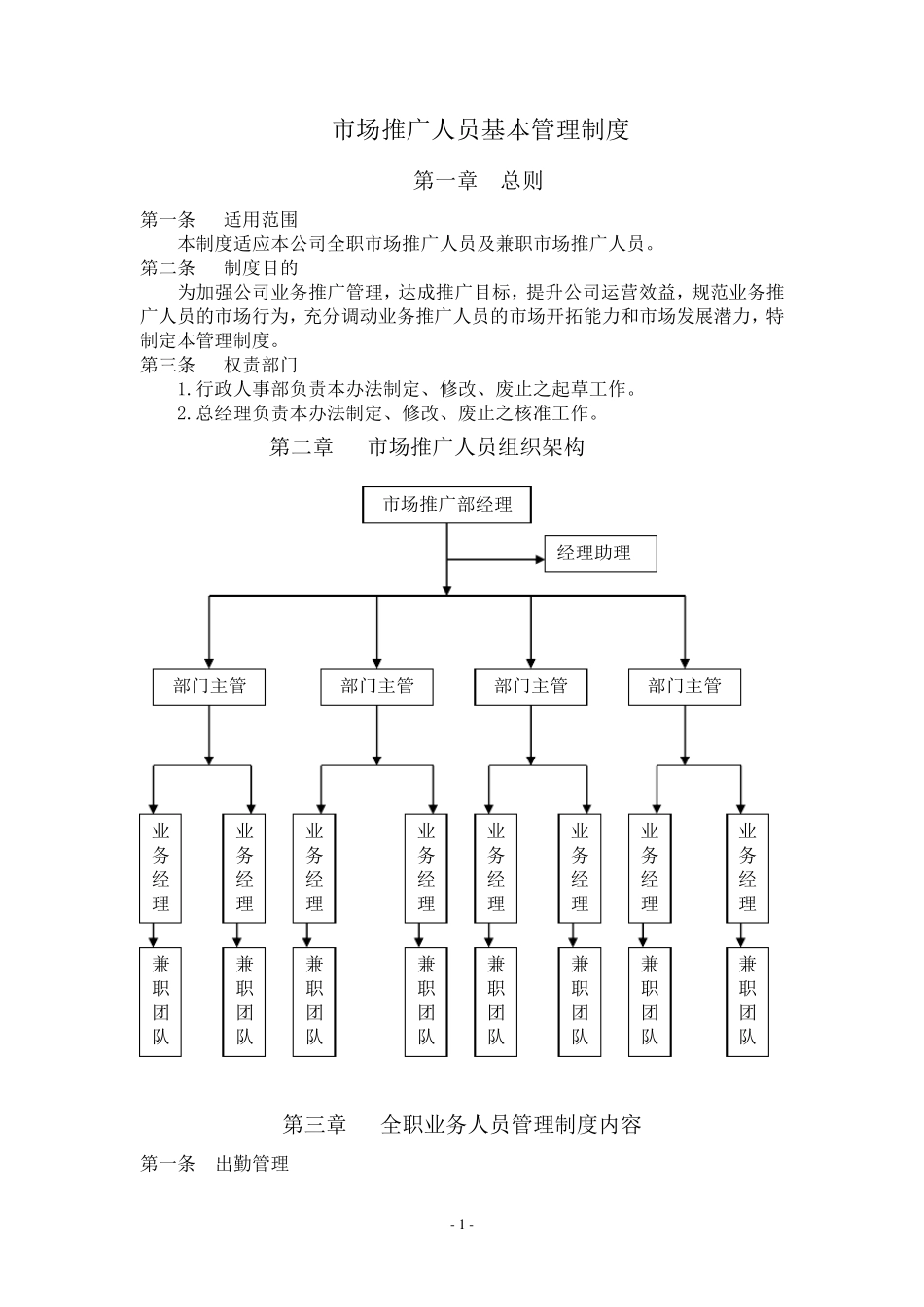 市场推广人员管理制度_第1页