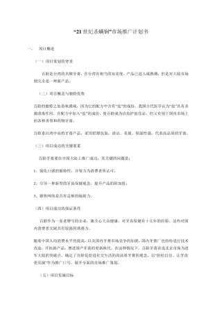 市场推广计划书范文