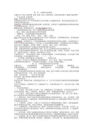 市场营销学复习重点