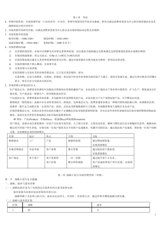 市场营销学知识点全面总结