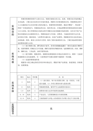 市场营销学课外实践题