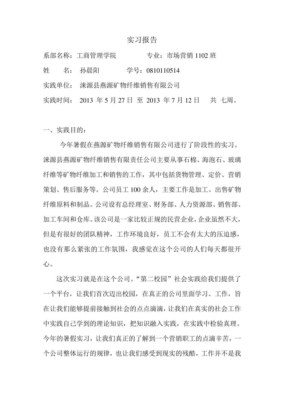 市场营销实习报告(3000字)_第1页