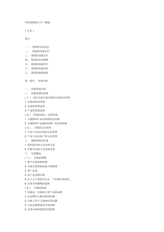 市场营销报告书