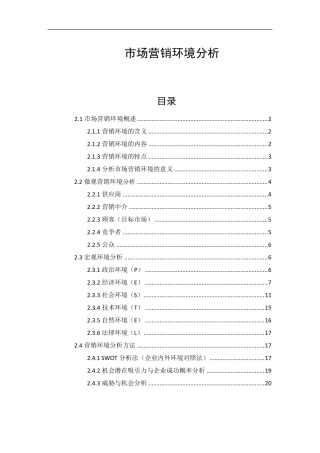 市场营销环境分析