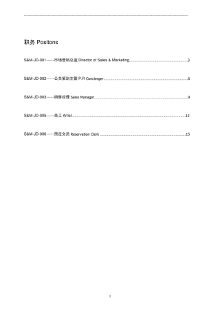 市场营销部岗位说明书