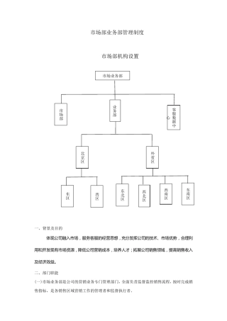 市场部业务部管理制度
