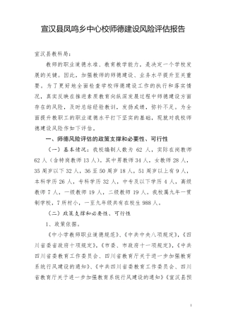 师德建设风险评估报告