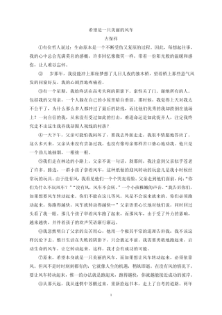 希望是一只美丽的风车