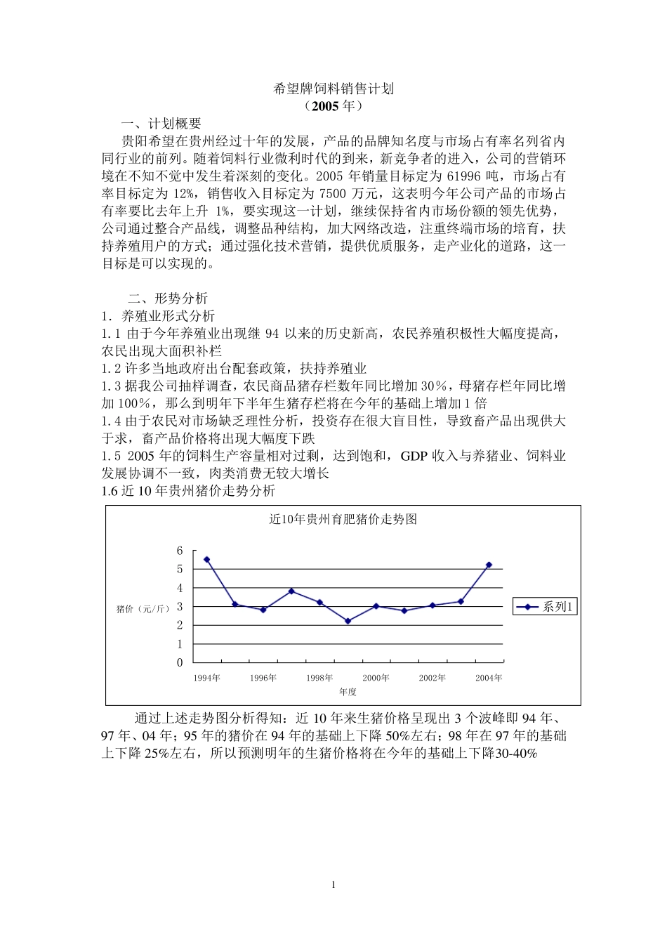 希望牌饲料销售计划_第1页