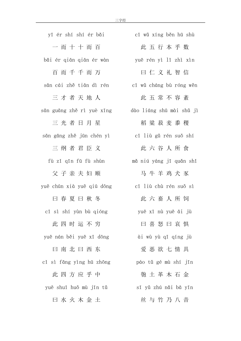 带拼音三字经打印版_第2页