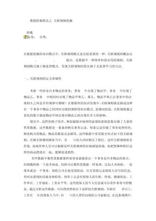 数据挖掘算法之关联规则