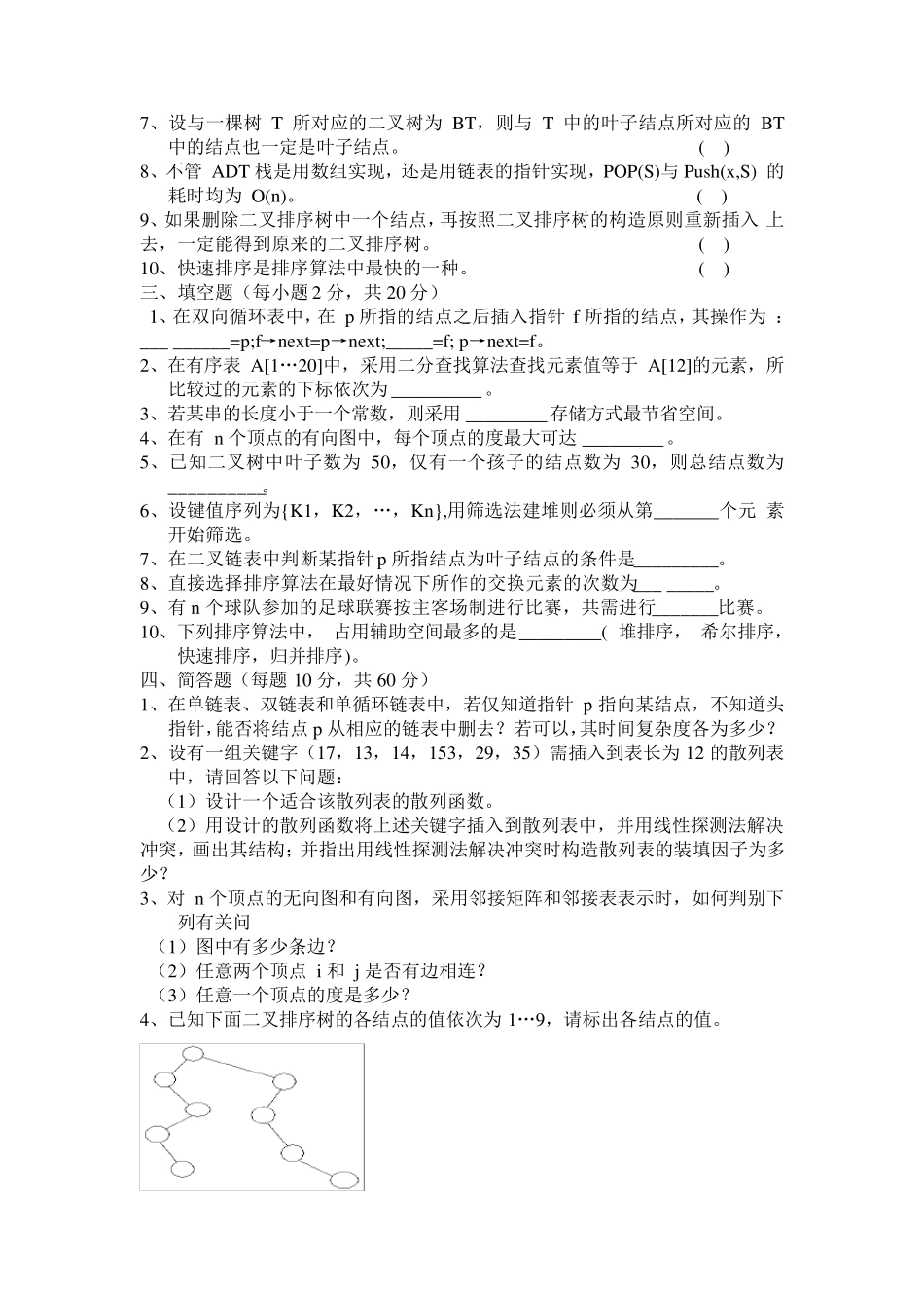 数据结构C++考试题及答案_第2页