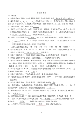 数据结构第九、十章作业答案