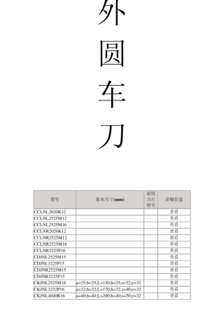 数控刀具外圆车刀表