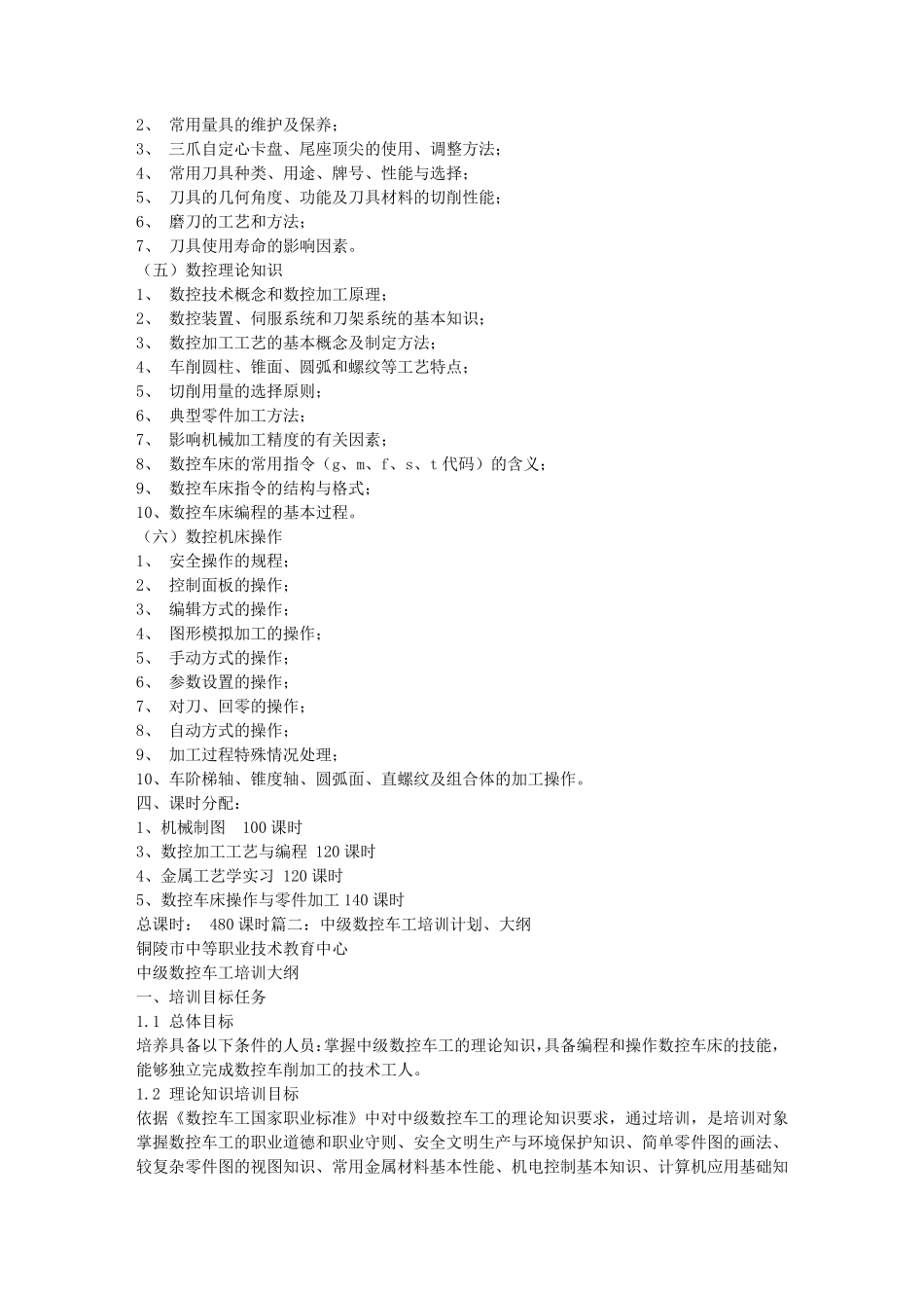 数控车工培训计划_第2页