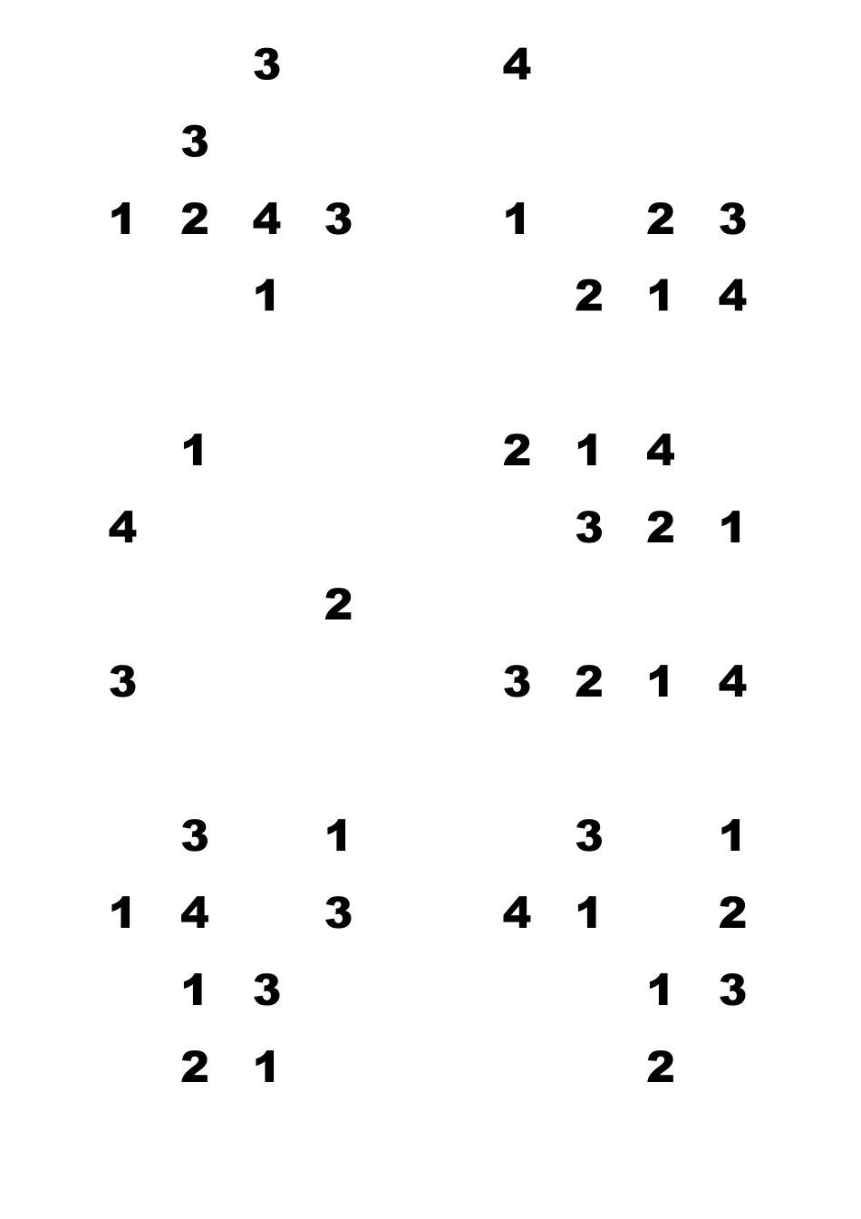数独四宫格练习题(直接打印)_第2页
