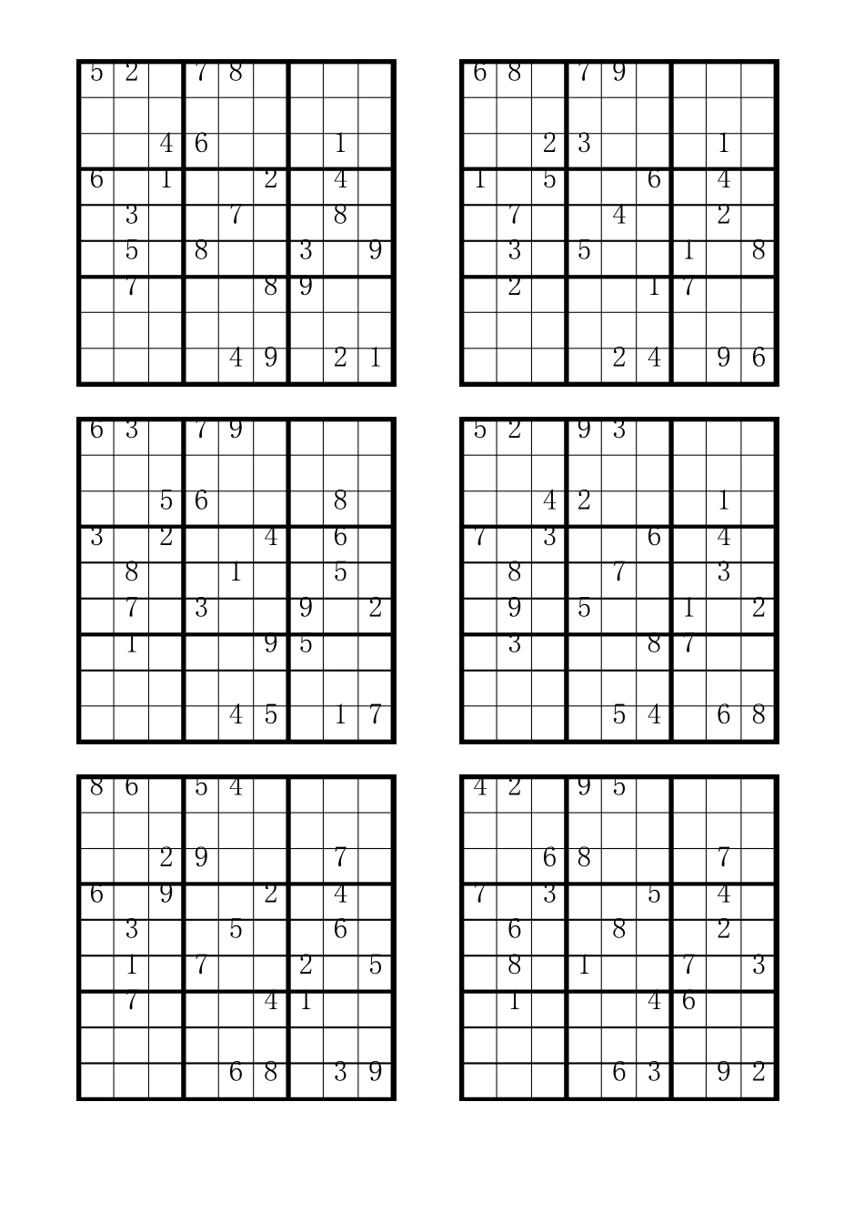 数独题500道_难度：一星五星各100道_第3页