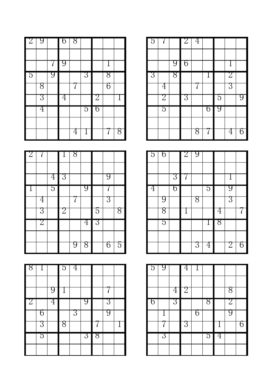 数独题目144道_第2页