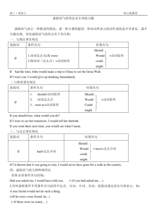 整理初三虚拟语气的用法及专项练习题