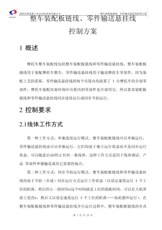 整车装配板链线、零件输送悬挂线控制方案