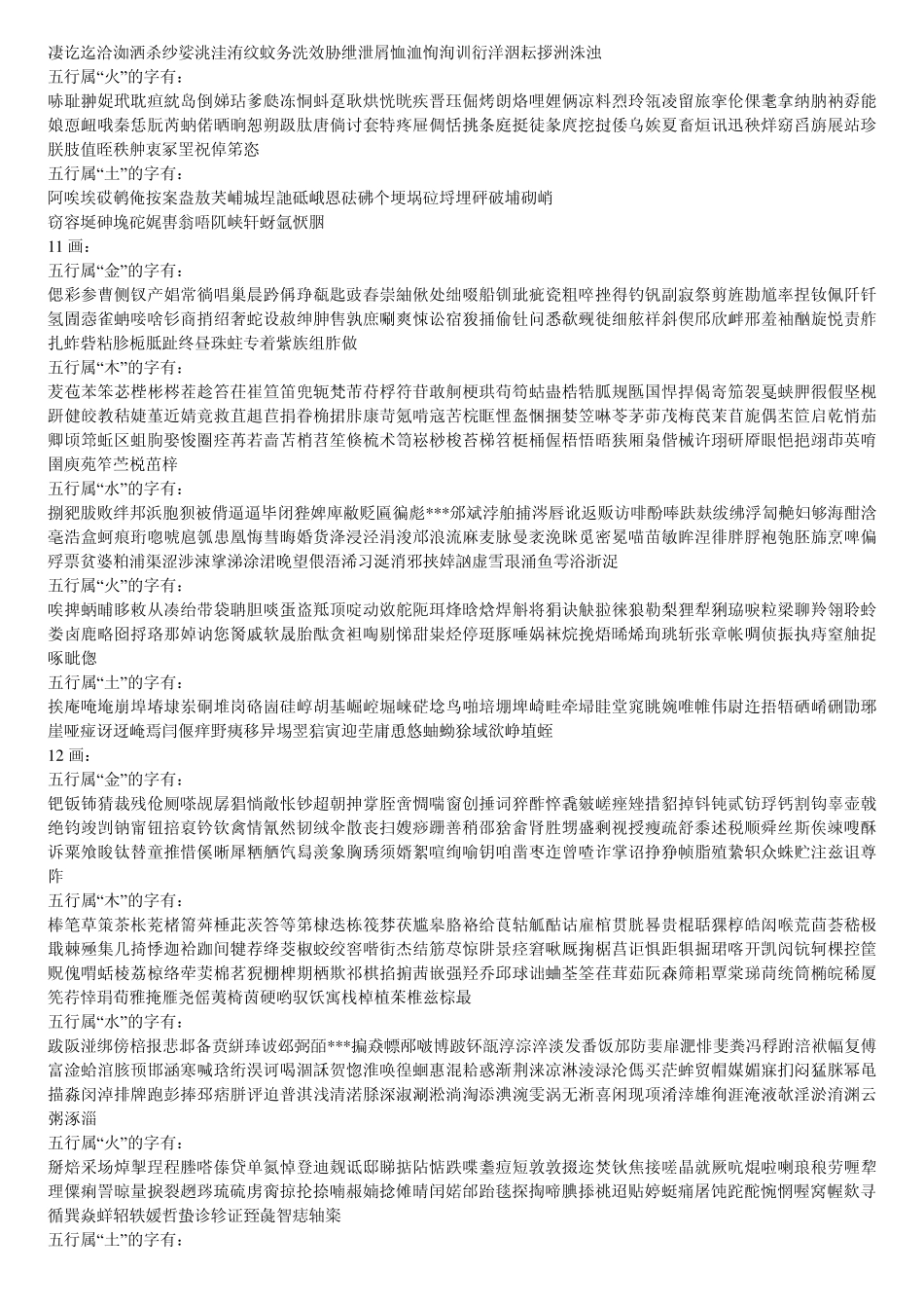 文字五行属性大字典_第3页