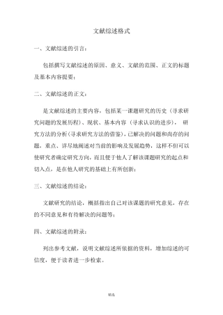 文献综述格式及范文