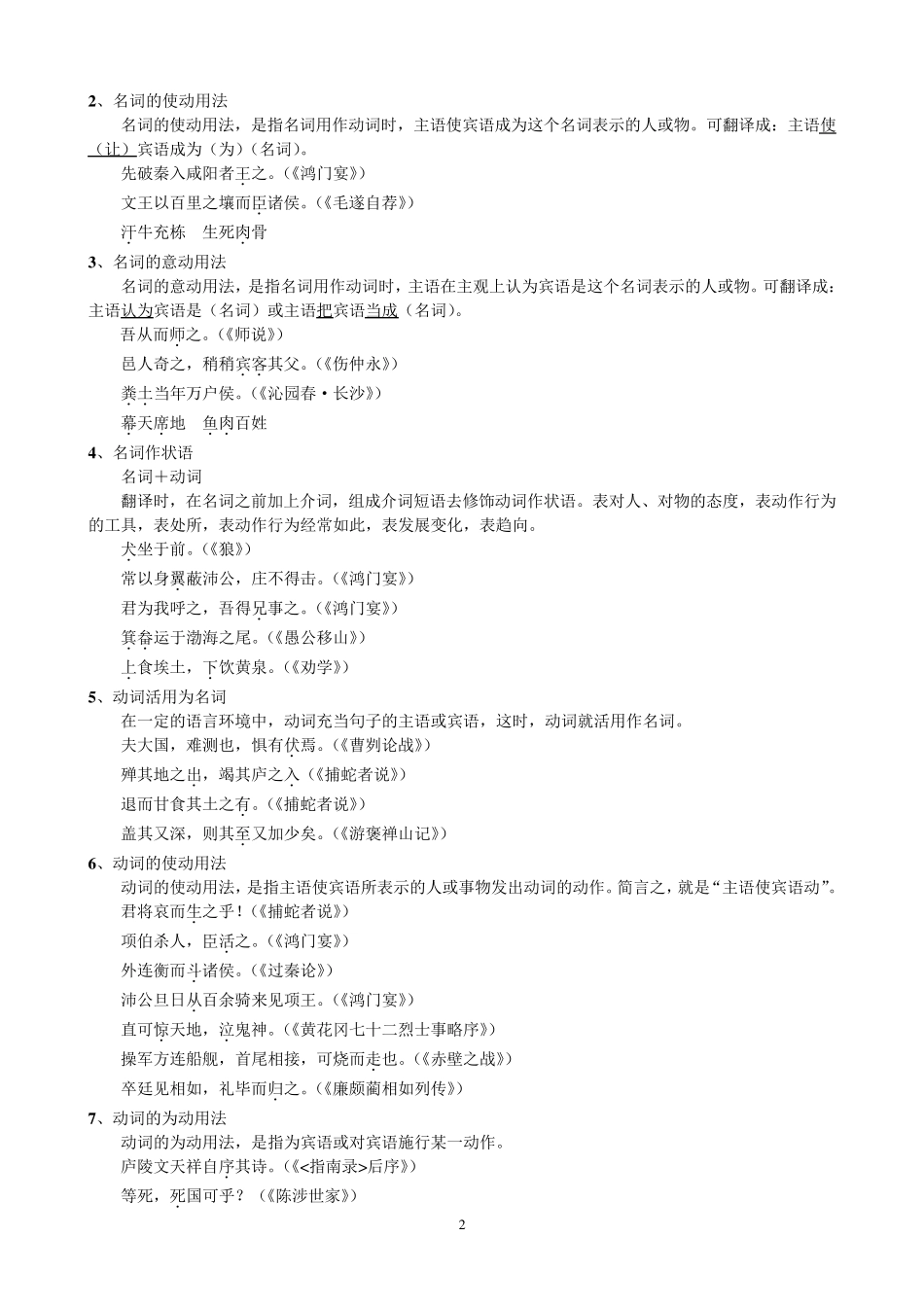 文言文特殊现象归纳_第2页