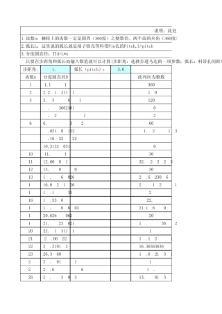 料带送料齿轮计算表
