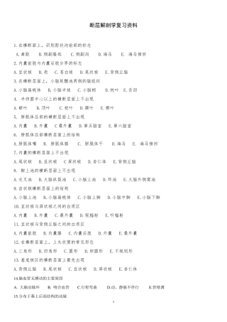 断层解剖学z重点复习资料