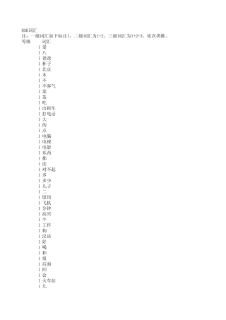 新HSK一至六级词汇表(2011年)