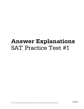 新SAT官方试题第一套答案