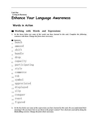 新世纪大学英语(第二版)综合教程2_15单元课后题答案