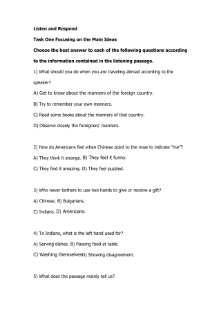 新世纪大学英语(第二版)综合教程3课后习题答案UNIT8