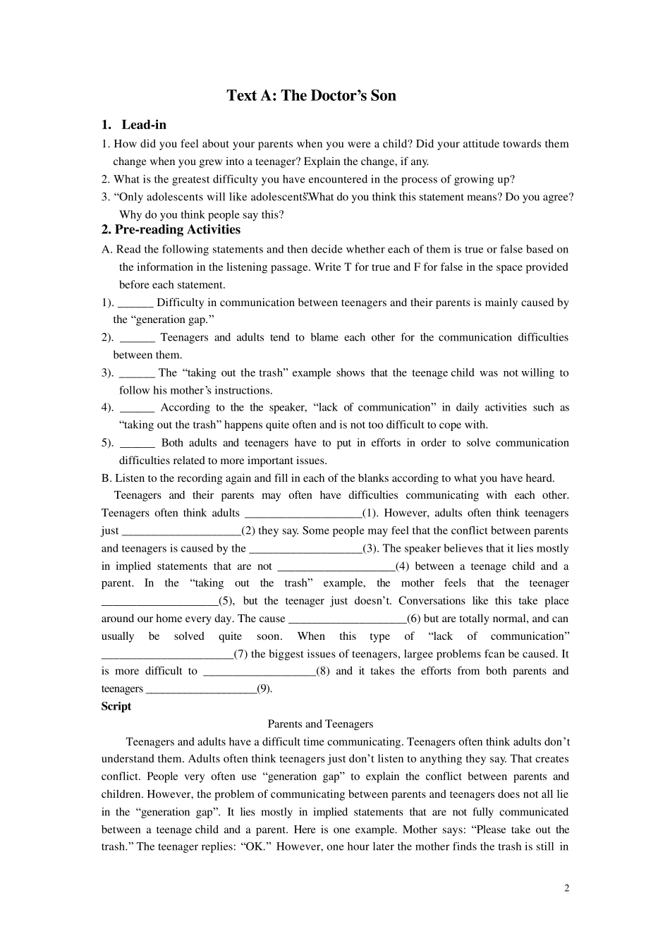 新世纪大学英语课件第二单元教案_第2页