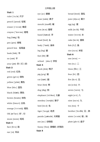 新人教版PEP英语单词表(全8册)