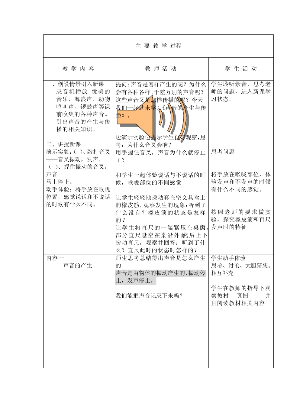 新人教版八年级第二章第一节声音的产生与传播教案_第2页