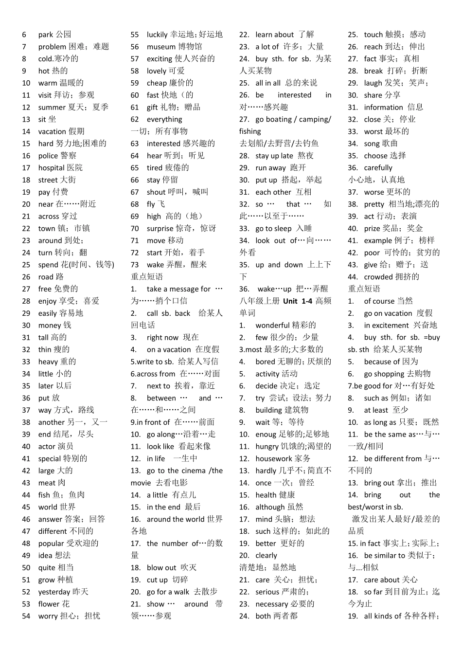 新人教版新目标中考英语高频单词与重点词组归纳_第2页