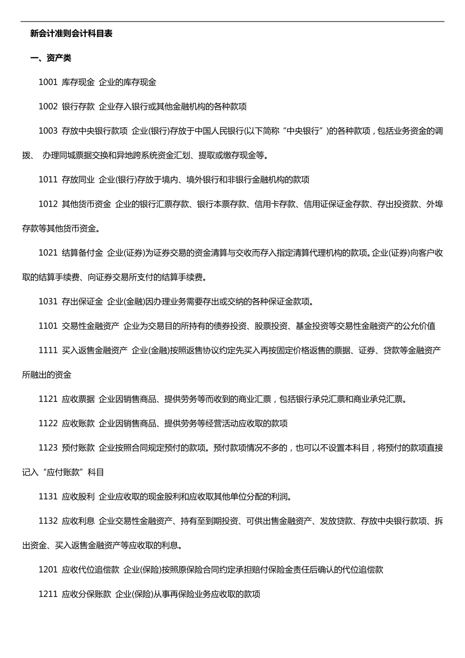 新会计准则会计科目表及其介绍_第2页