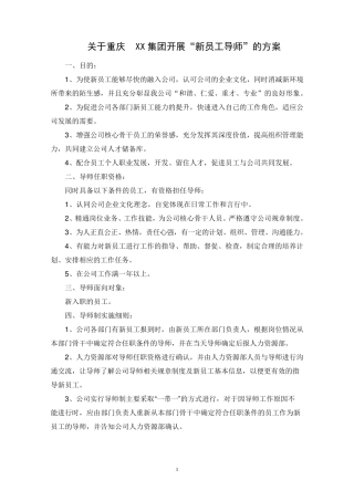 新员工入职导师方案