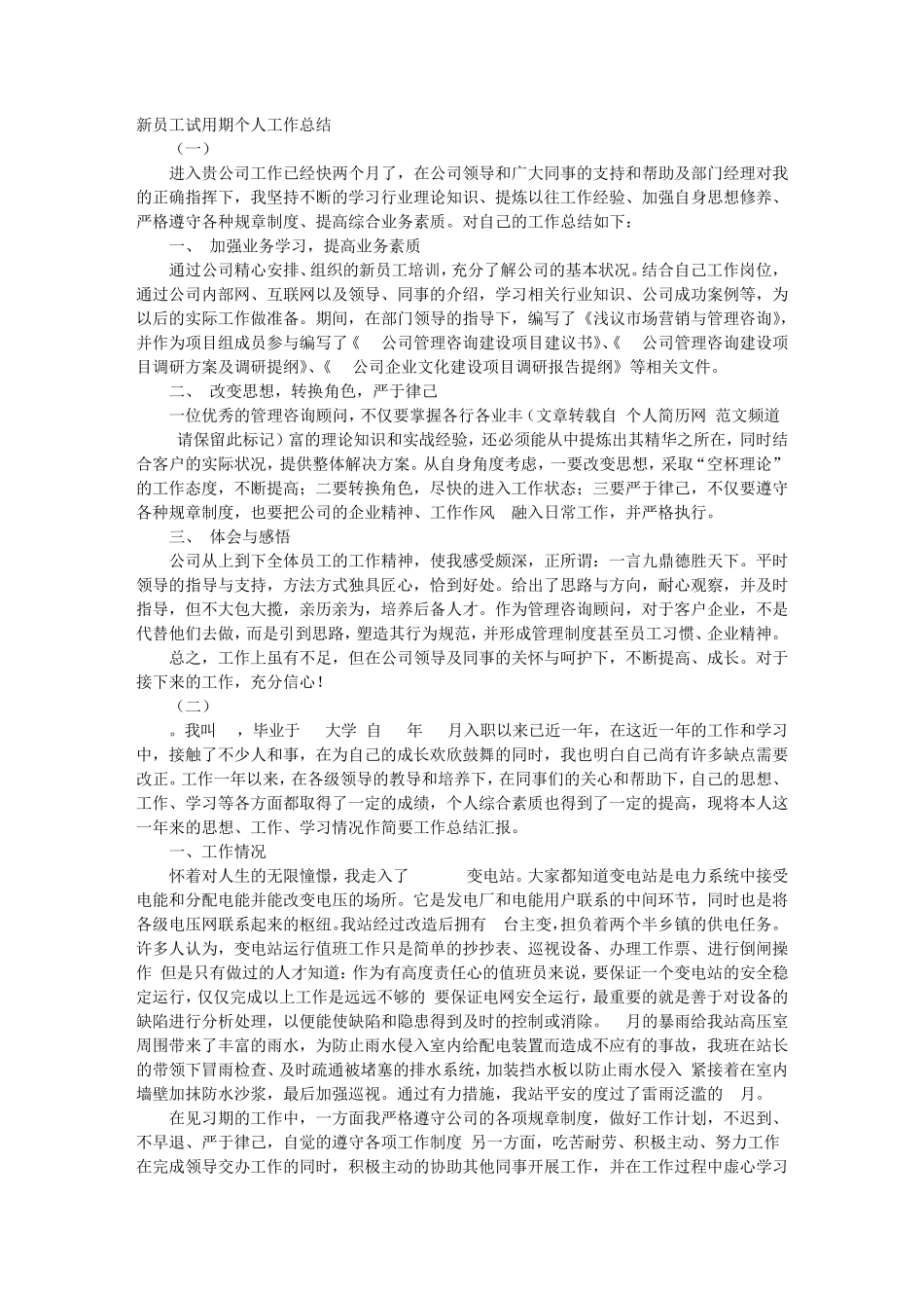 新员工试用期工作总结范文_第1页