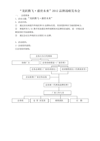 新品发布会(流程与工作安排)